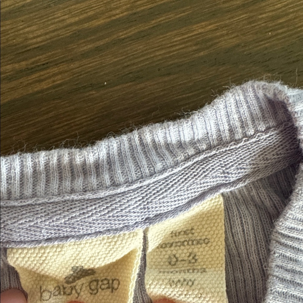 babyGAP Lavender Ribbed & Ruffled Two-Way Zip One-Piece | 0-3 Months - Picture 6 of 8